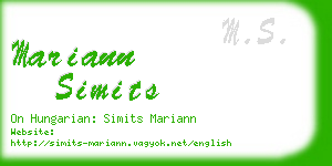 mariann simits business card